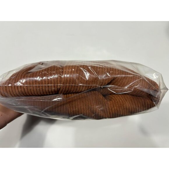 Prite Women Brown Corduroy Large Hobo Shoulder Crossbody Tote Bag With Pockets - Picture 12 of 12